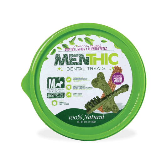 Mix Dentales para Perros Menthic Bombonera 500 g Medium  – Snack Natural
