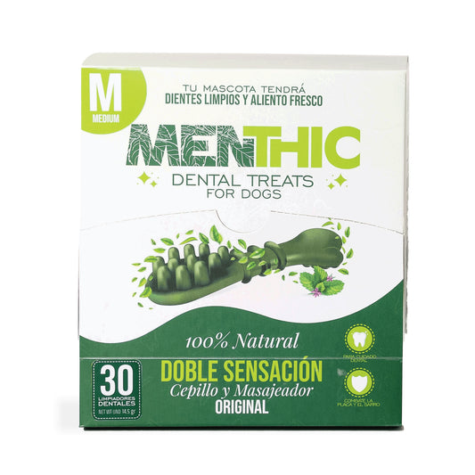 Cepillos Dentales para Perros Menthic Caja Sachet Medium x30 (435g) – Snack Natural