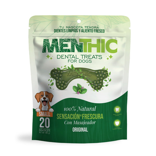 Huesos Dentales para Perros Menthic Small x20 (185g) – Snack Natural