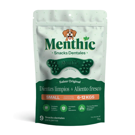 Huesos Dentales para Perros Menthic Small x9 (79g) – Snack Natural
