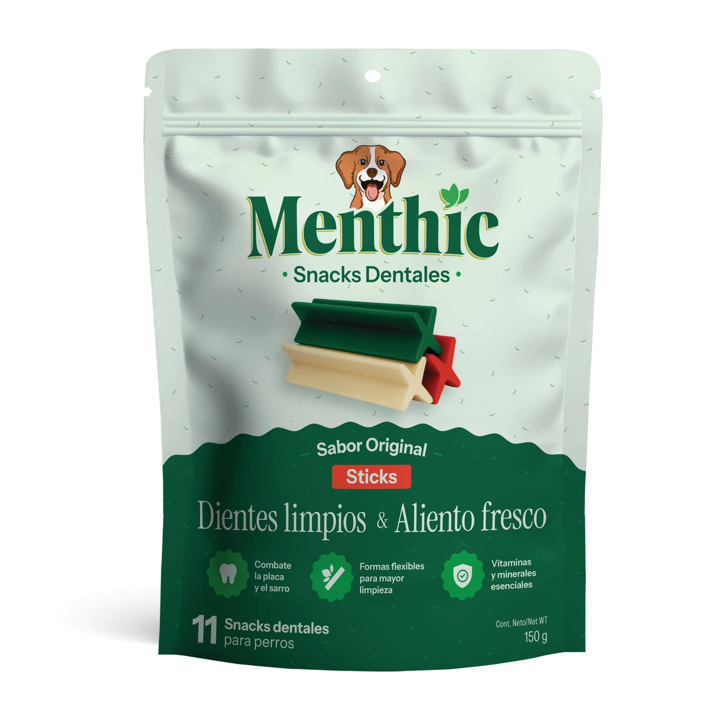 Sticks Dentales para Perros Menthic x11 (150g) - Snack Natural