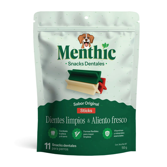 Sticks Dentales para Perros Menthic x11 (150g) - Snack Natural