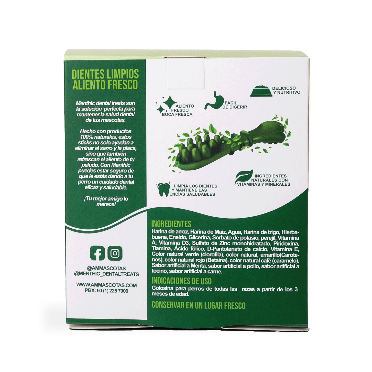 Cepillos Dentales para Perros Menthic Caja Sachet Medium x30 (435g) – Snack Natural