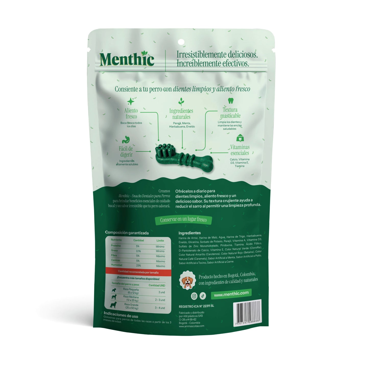 Cepillos Dentales para Perros Menthic Small x9 (79g) – Snack Natural