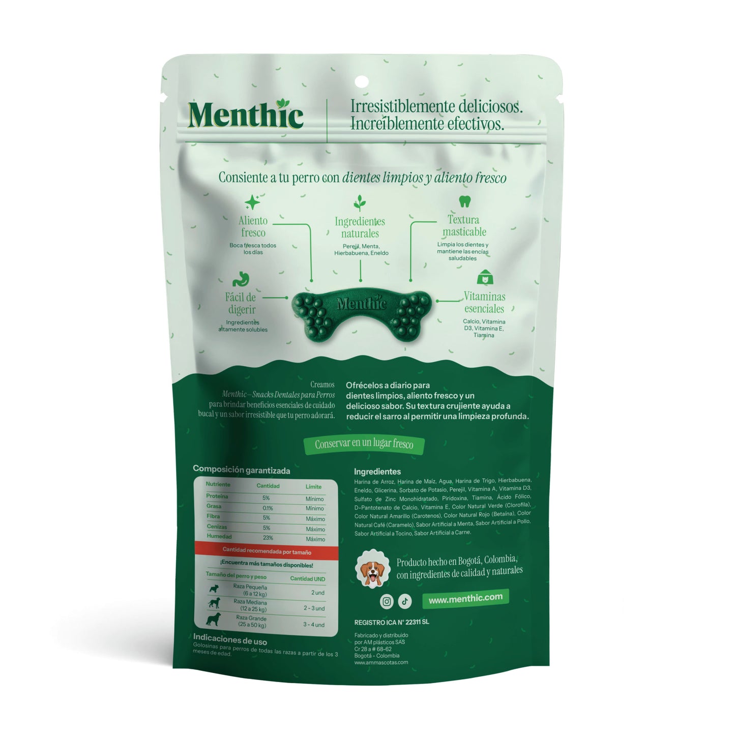 Huesos Dentales para Perros Menthic Small x9 (79g) – Snack Natural