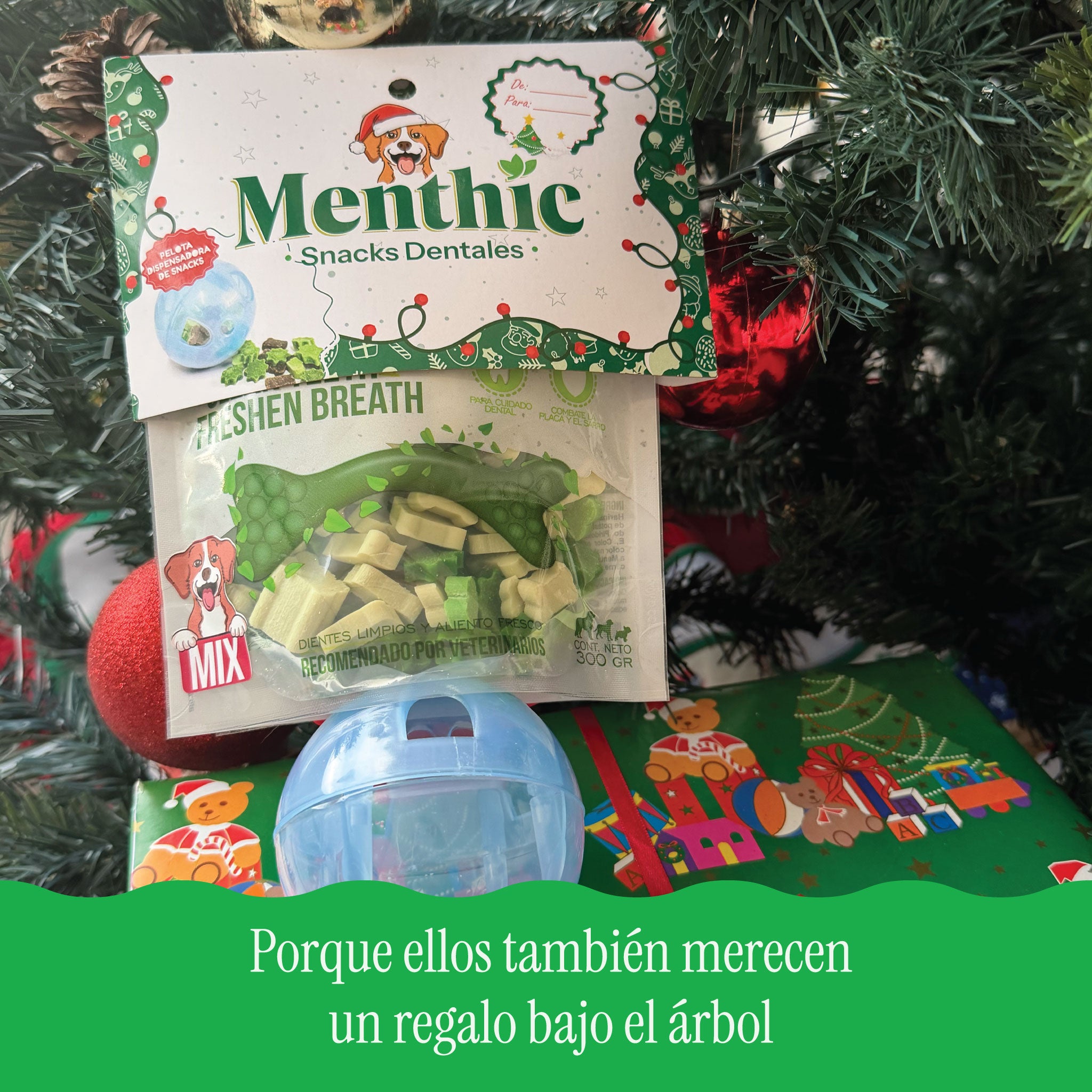 Mix Snacks Menthic + Pelota Azul – Edición Navidad 300 gr