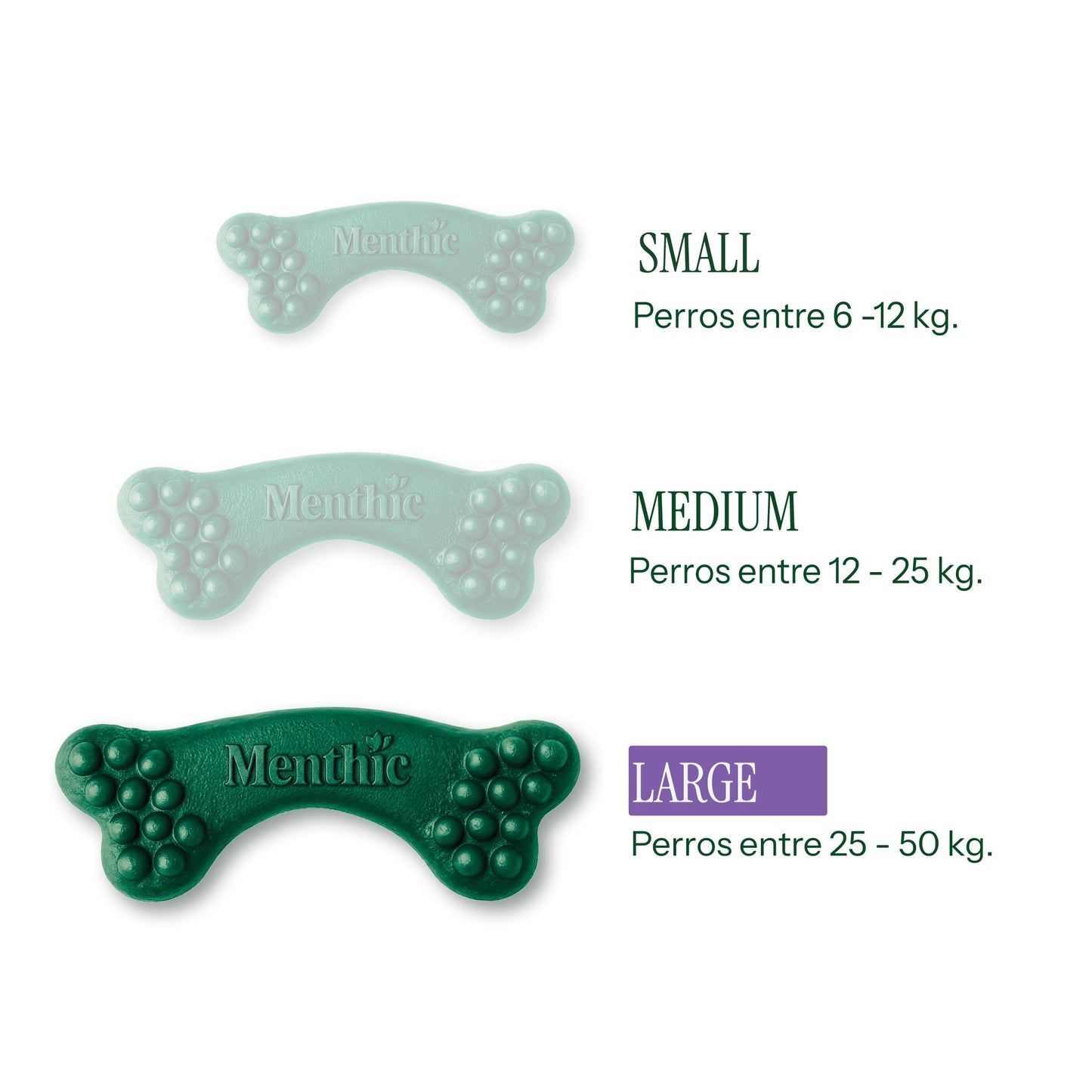 Huesos Dentales para Perros Menthic Large x5 (185g) – Snack Natural