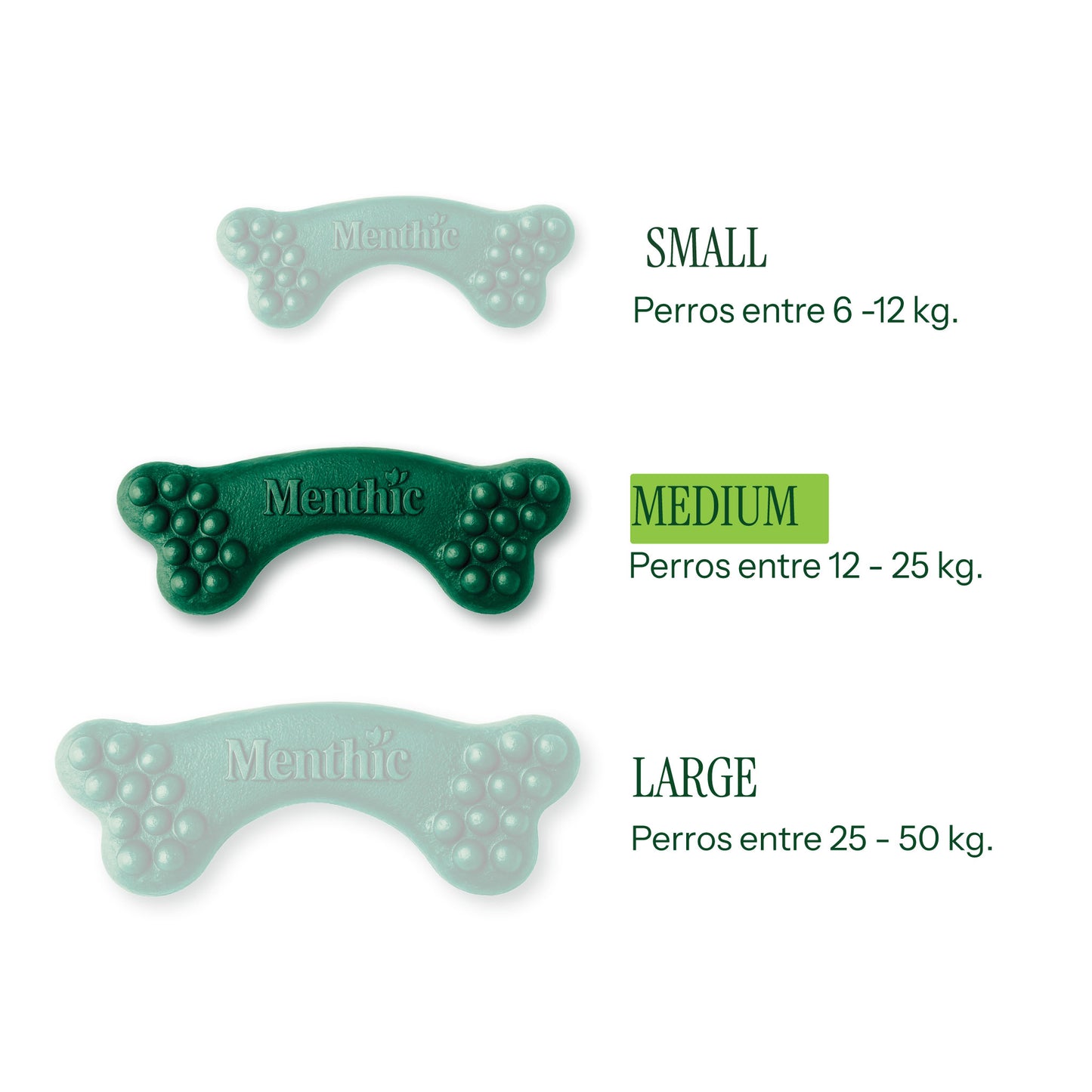 Huesos Dentales para Perros Menthic Bombonera 1000 g – Medium
