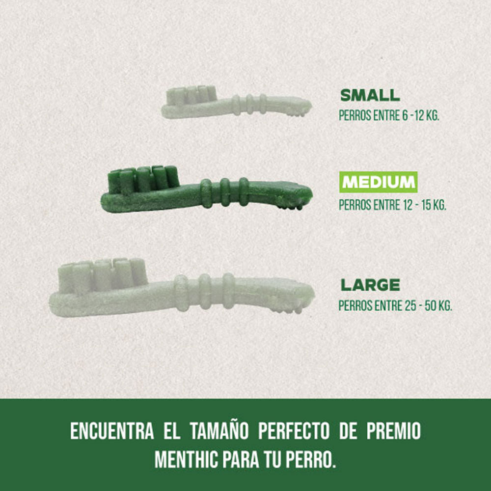 Menthic Dental Treats Cepillos Medium, 12 unidades - ¡Lleva 5, Paga 4!