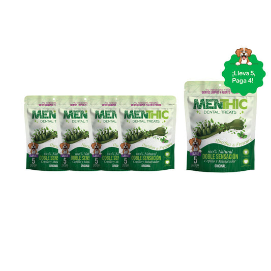 Menthic Dental Treats Cepillos Large, 5 unidades - ¡Lleva 5, Paga 4!