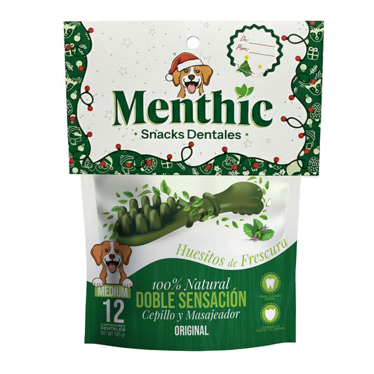 Cepillos Dentales para Perros Menthic Medium x12 (185g) – Snack Natural