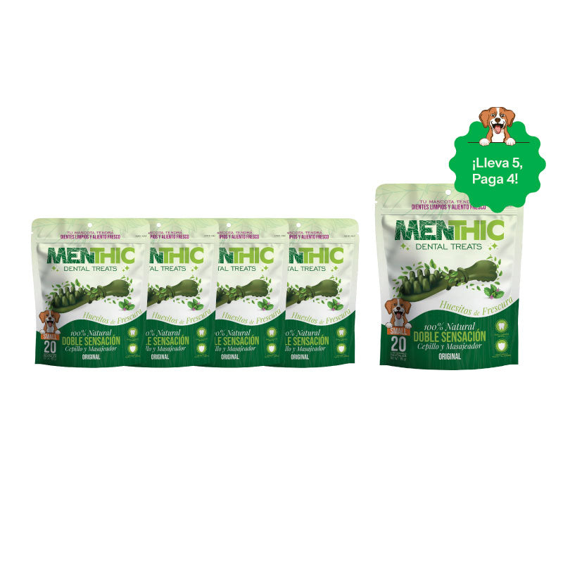 Menthic Dental Treats Cepillos Small, 20 unidades - ¡Lleva 5, Paga 4!
