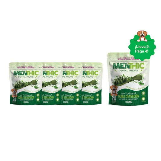 Menthic Dental Treats Cepillos Small, 20 unidades - ¡Lleva 5, Paga 4!