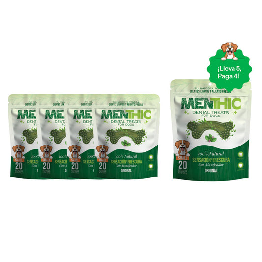 Menthic Dental Treats Huesos Small, 20 unidades - ¡Lleva 5, Paga 4!