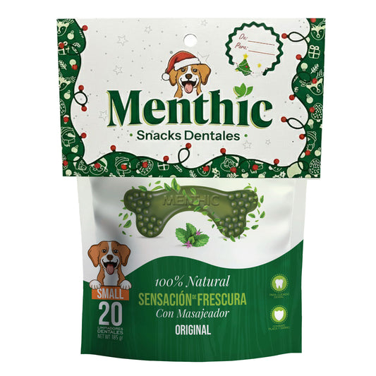 Huesos Dentales para Perros Menthic Small x20 (185g) – Snack Natural