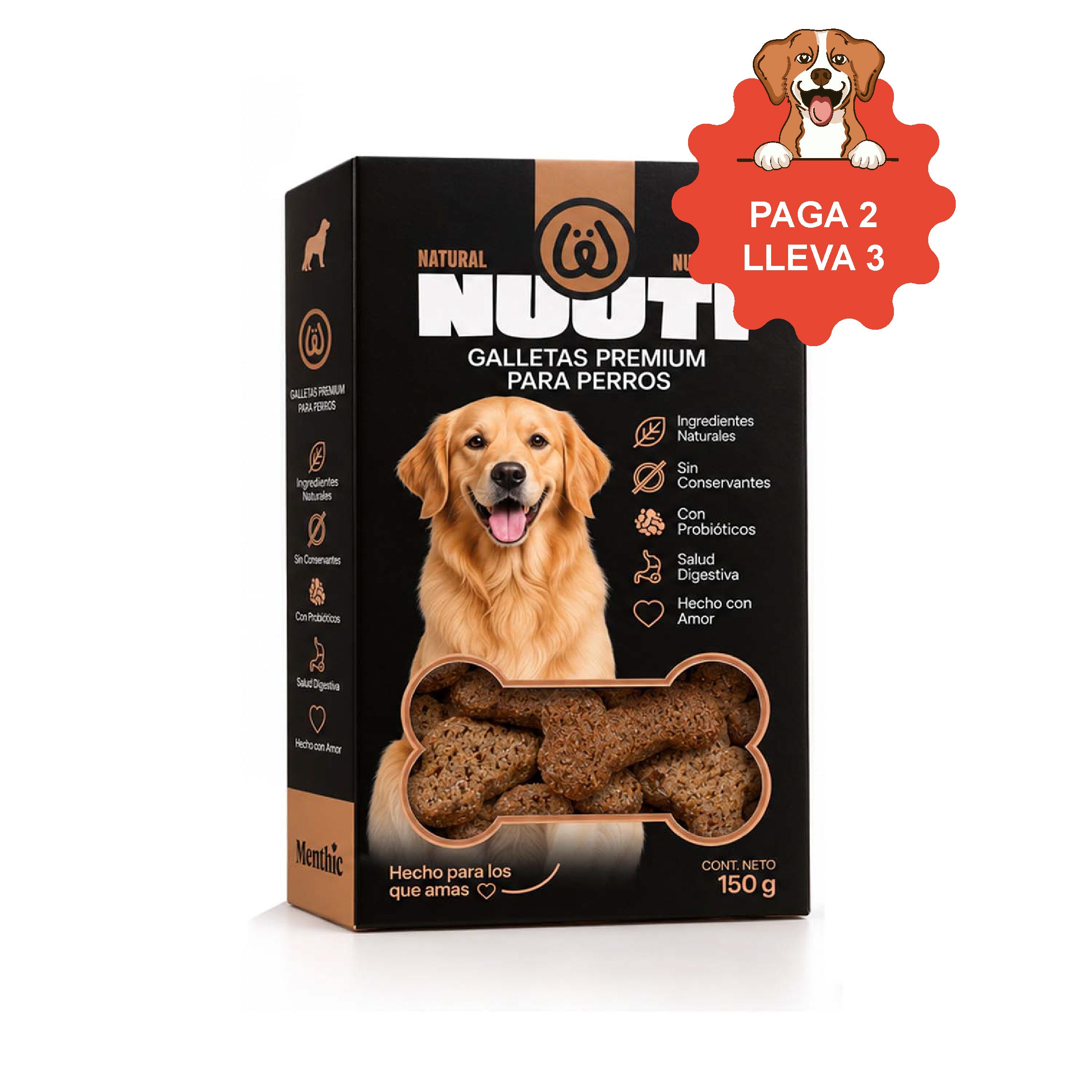 ¡Paga 2 lleva 3! - Nuuti Galletas Perro 150 gr