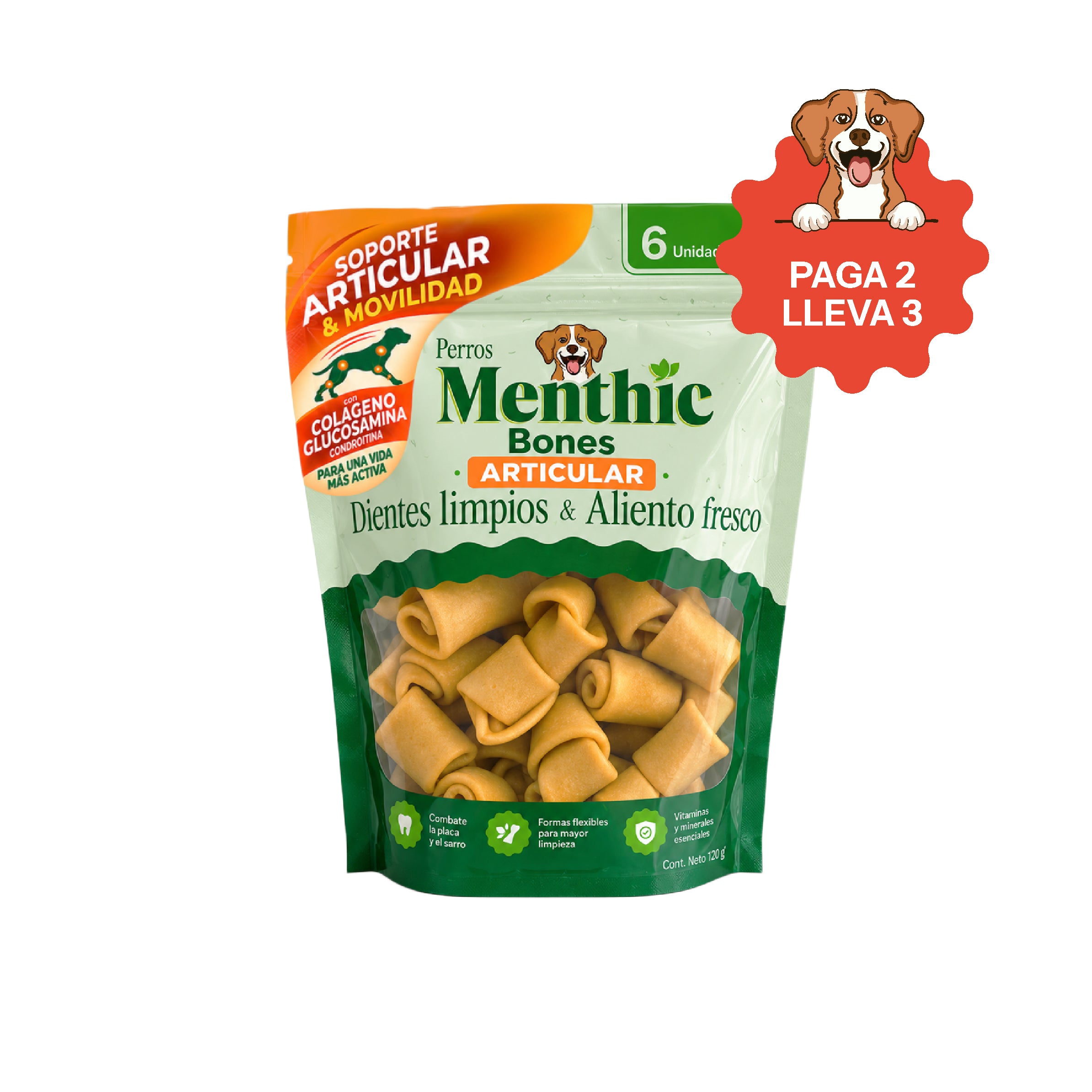 ¡Paga 2 lleva 3! Menthic Bones Articular x 6 Unidades - 120 gr